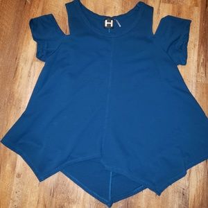 H by bordeaux Tops - H by Bordeaux Cold Shoulder Swing Top H by bordeaux Tops - H by Bordeaux Cold Shoulder Swing Top